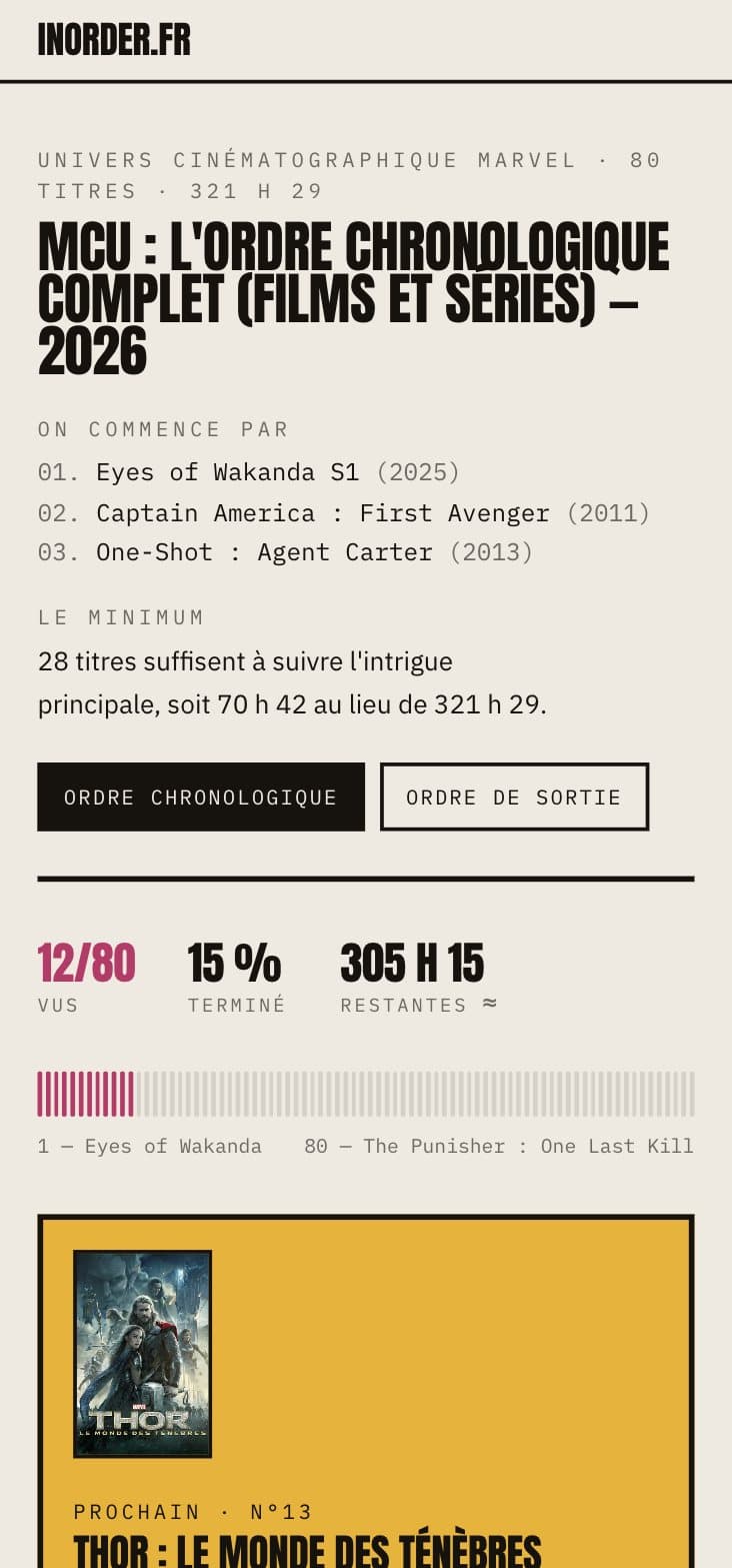 Page MCU sur mobile