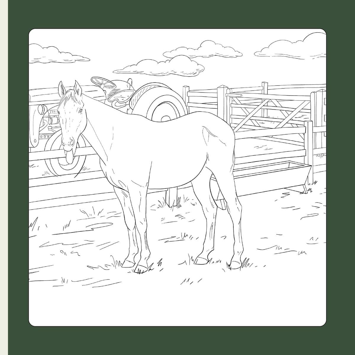 Dessin au trait de Gold le cheval à colorier