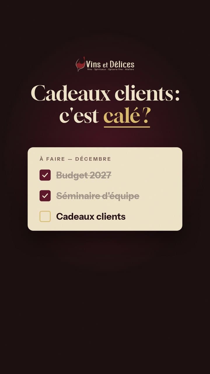 « Cadeaux clients : c’est calé ? » et liste de tâches