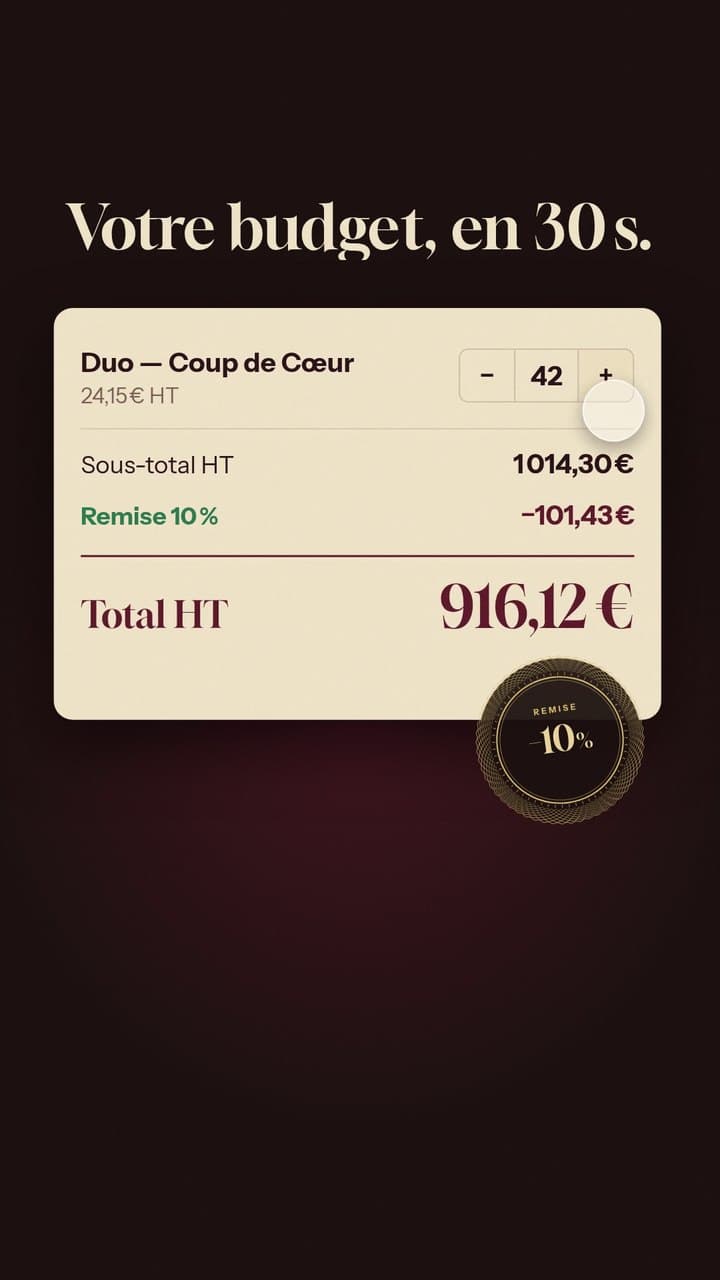 Devis du simulateur avec remise de 10 % et sceau doré